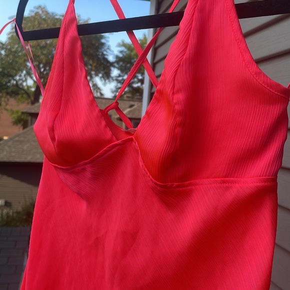 FREE PEOPLE Intimately Bright Coral Slip Dress, size XS - Picture 3 of 9